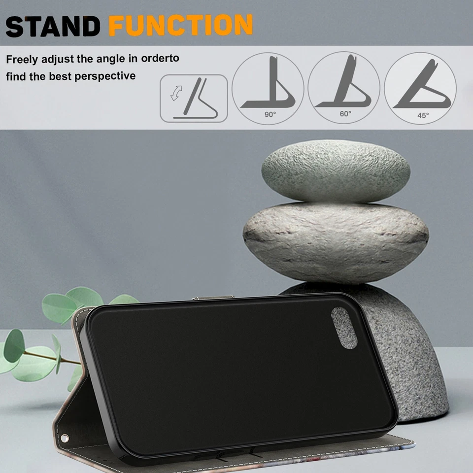 Flower Leopard Butterfly Wallet Phone Case For LG K22 K31 K51 V60 ThinQ Stylo 6 - Image 4 of 4