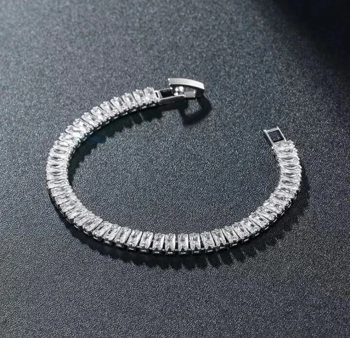 Silver cz deals tennis bracelet