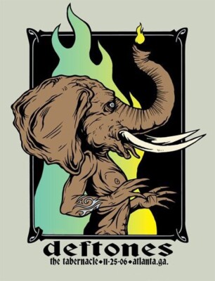 Deftones Tour Poster   The Tabernacle, Atlanta Show - Unframed Rock Wall Art