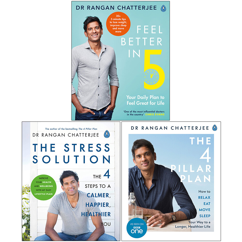 Dr Rangan Chatterjee 3 Books Collection Set Feel Better In 5, Stress Solution