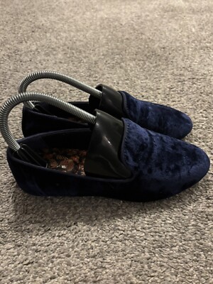 Birdies The Starling Blue Velvet Flats Size 6