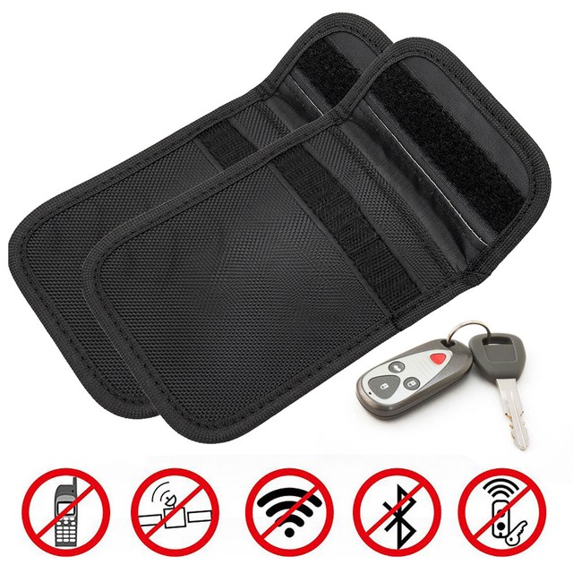 Pair Car Key Fob Signal Blocker Faraday Bag Keyless Entry Guard