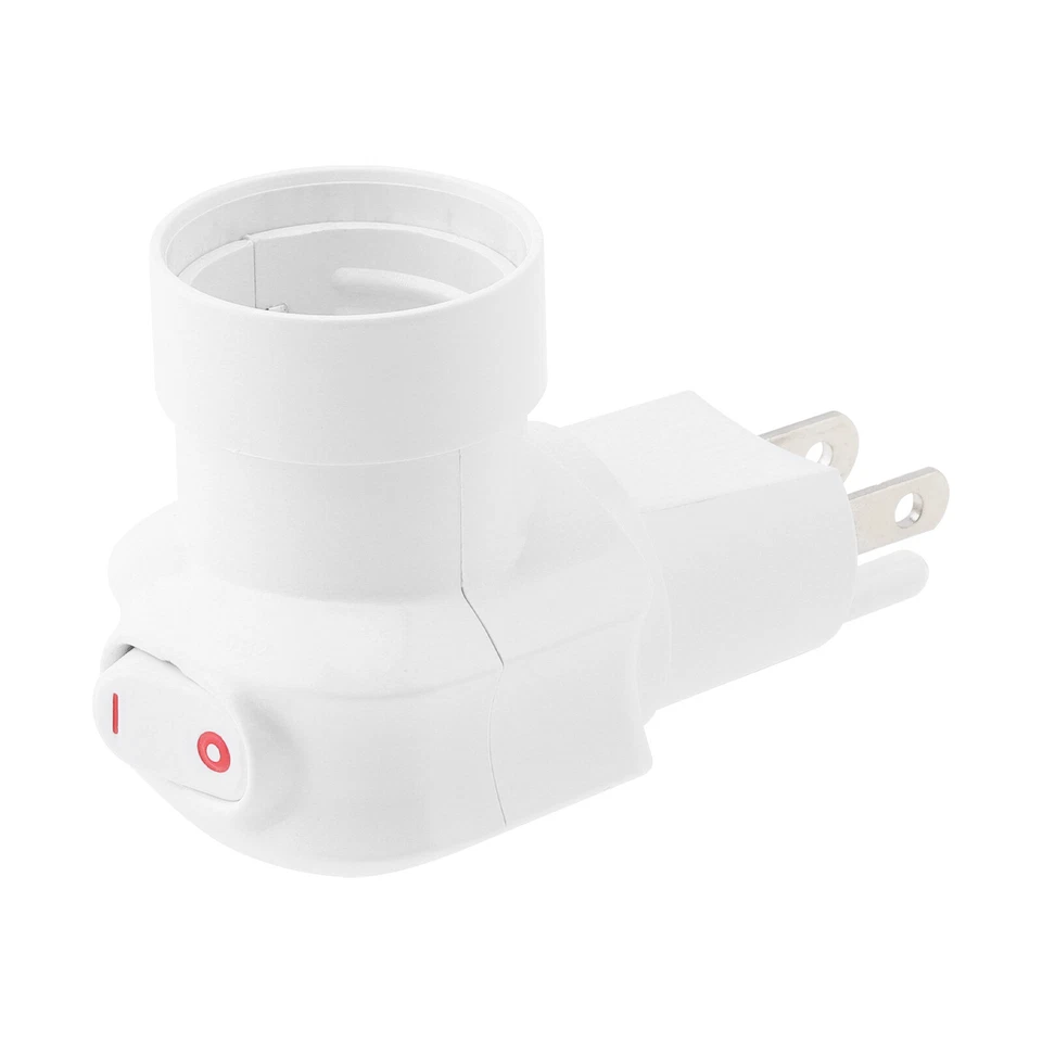 E26/E27 Plug in Light Socket 3-Prong Outlet Socket Adapter 360 Degrees Rotatable - Image 3 of 4