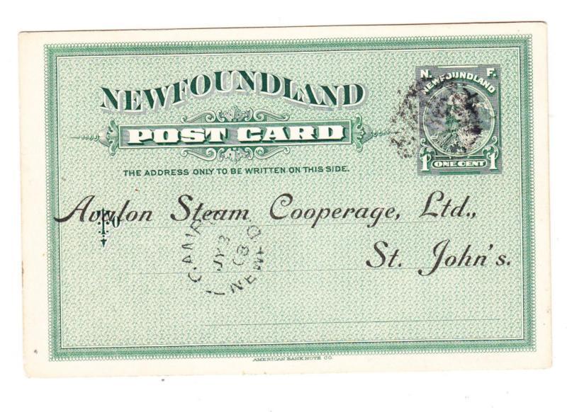 コレクション Postal card Newfoundland POSTAL CARD-HG:7-GAMBO JY/3/08-closed spindle hole
