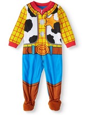 Disney Toy Story Woody Costume Footed Sleeper Blanket Pajama Boy Size 3T 4T 5T