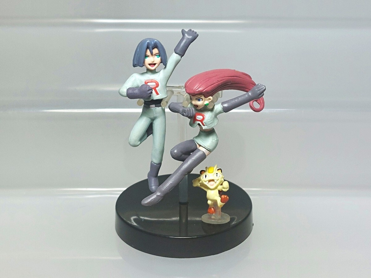 Jessie James Meowth Pokemon Zukan 1/40 Scale Figure Gashapon Tomy