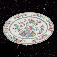 Johnson Brothers Indian Tree Oval Serving Platter Dish Large Painted Ceramic 12”