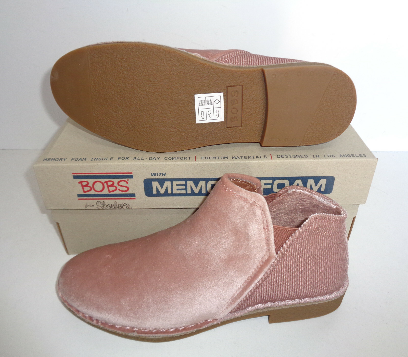 Skechers Bobs New Ladies Pink Memory Foam Ankle Boots Shoes RRP £65 Sizes 3-8 image 3