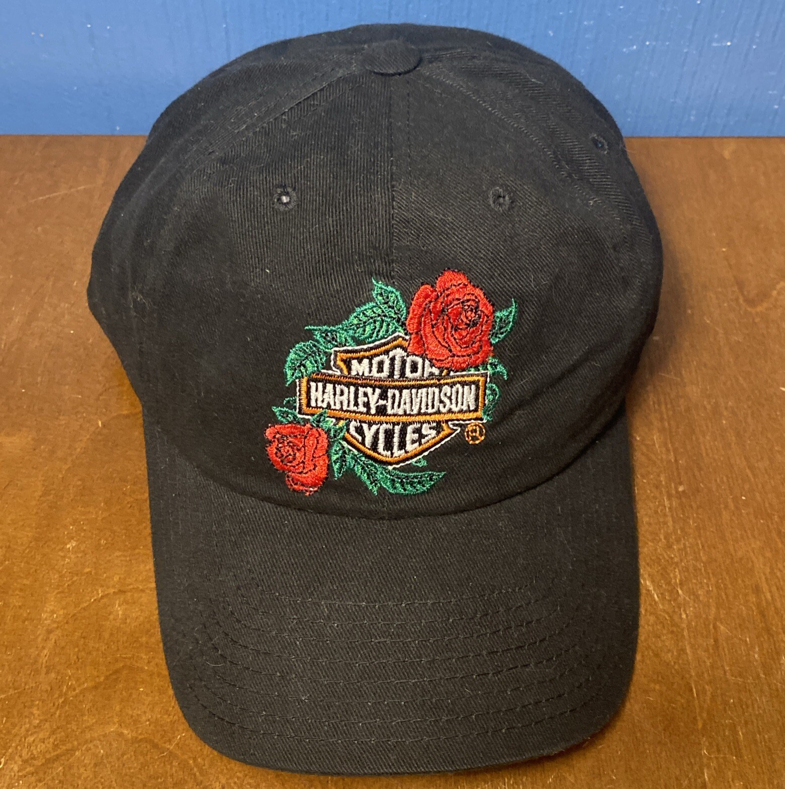 Cappello da donna Harley Davidson logo rosa supporto coda pony ago americano vintage