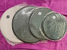 Dudu Portes Double Ply Black Coated Drum Heads 10"12"14"14"