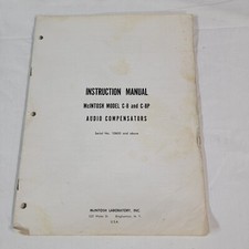 Original McIntosh C-8 C-8P Audio Compensator Instruction Manual