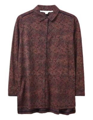 White Stuff Women's Long Sleeve Spotted Lottie Button Shirt - Red Mix
