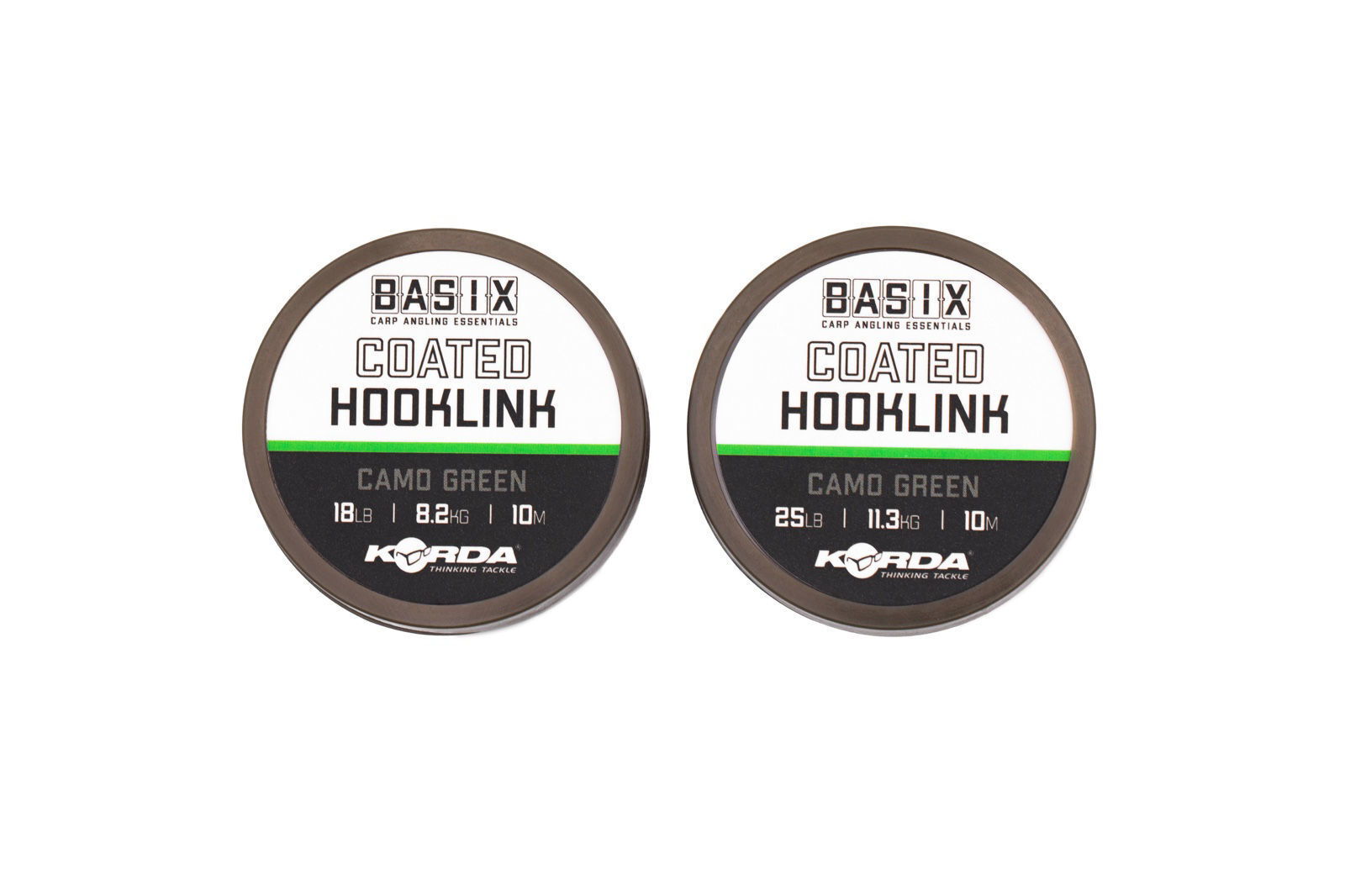 Korda Basix Coated Hooklink Camo Green - 25lb 10m