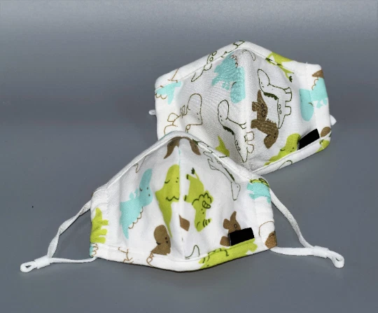 Pack de 2 Mascarillas Infantiles Reutilizables Lavables Ajustables Algodón Nariz Alambre Foto 3 de 4