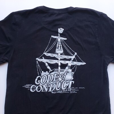 Pitt Street Brewing Co T-shirt Mens Small (M on Tag) Pirate Ship Greenville NC
