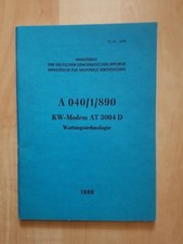 NVA Vorschrift A040/1/890 KW-Modem AT 3004 D Wartungstechnologie 1989
