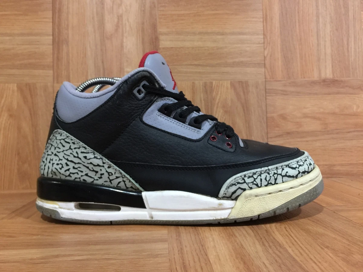 VTG Nike Air Jordan 3 III Retro Black Varsity Red Cement Sz 6.5Y