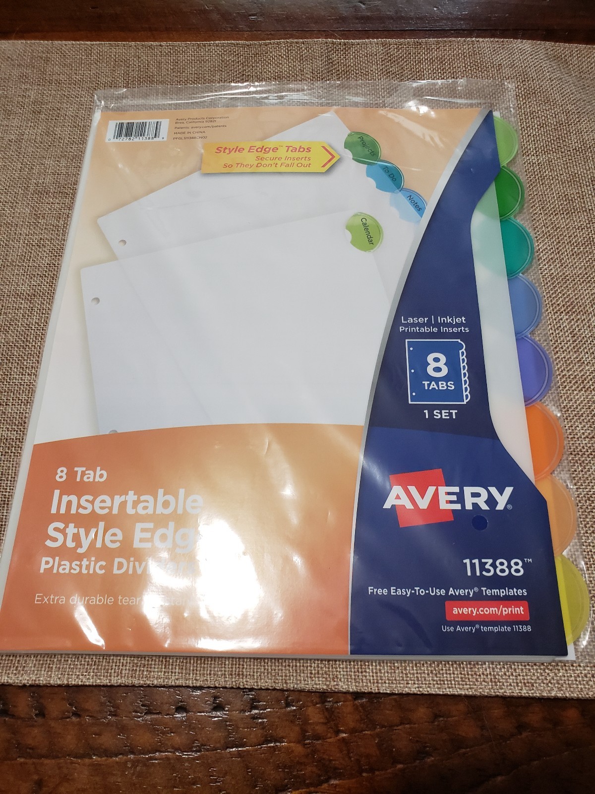 Avery 8 Tab Style Edge Insertable Divider Multicolor 11388 for sale ...