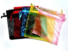 Gift Bag Pouch for Jewellery Plain Organza Satin Wedding 90x80mm