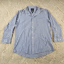 Stafford Mens Travel Easy Care Broadcloth Collared Shirt Fitted 16 32-33 Plaid