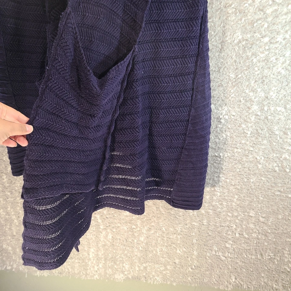 Cárdigan suéter Anthropologie Ginebra azul marino abierto manga corta talla grande Foto 3 de 4