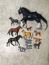 Vintage Lot of 12 Various Plastic Horses - One Breyer Horse