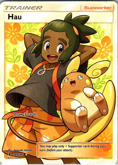 Hau (Full Art) 144/145 Ultra Rare SM - Guardians Rising NM