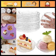 10 Pack 4.7" Clear Vintage Glass Plates - Mini Dessert  Appetizer Dishes, Coast