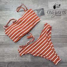 Zaful Textured Bandeau Bikini Swimsuit Size S