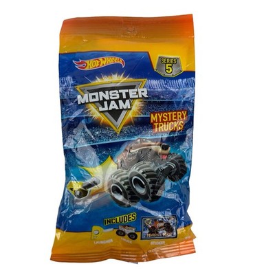 Hot Wheels Monster Jam Series 5 Mystery Trucks Blind Bag Launcher & Sticker New