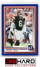 2025 Donruss #115 Jeremiah Owusu-Koramoah Press Proofs Blue Cleveland Browns RMH