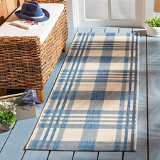 SAFAVIEH Courtyard Washable Indoor/Outdoor Rug 2'3"x6'7" Runner Beige Blue