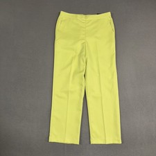 Alfred Dunner Pants Womens 10 Short Lime Green Classic Fit Pull On Stretch NWT