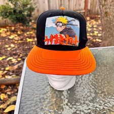 Viz Media Naruto Shippuden Black Orange Anime Graphic Snapback Hat One Size