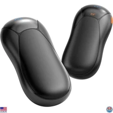 JIJ 8000mAh Rechargeable Hand Warmers - 2 Pack, Instant Heat, 3 Levels, Display