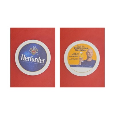 Herford Let's Honestly. Susanne likes Westphalia. Brewery Beer Mat Beermat