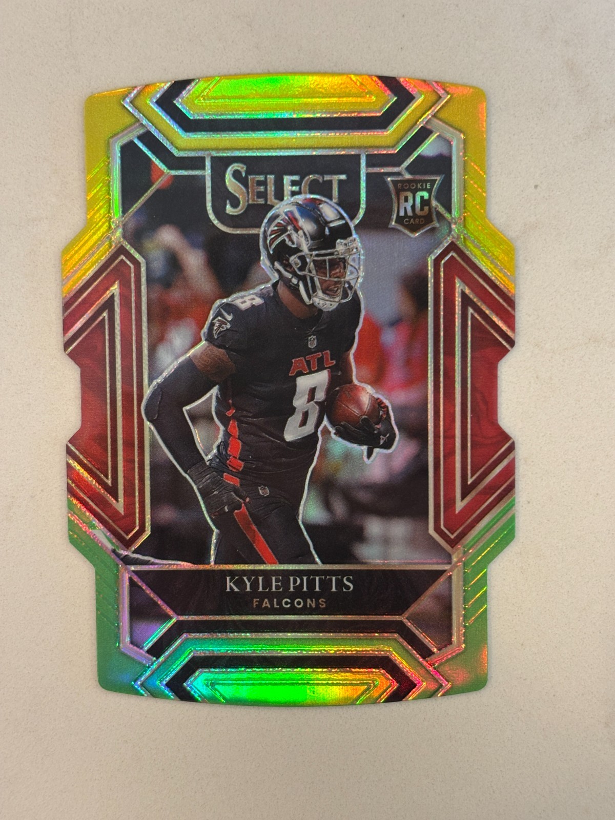 2021 Select-Kyle Pitts Rookie Die Cut Yellow & Green Club Level #246 NM-MT