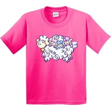 Inktastic Fluffy Sheep Family Youth T-Shirt Lamb Wool Lover Farmer Shepherd Mom