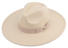 Big Wide Brim Women Fedora Hat Rice