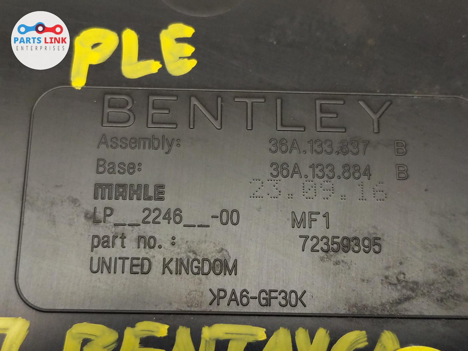 2016-20 BENTLEY BENTAYGA ENGINE INTAKE AIR BOX CLEANER FILTER HOUSING ASSEMBLY