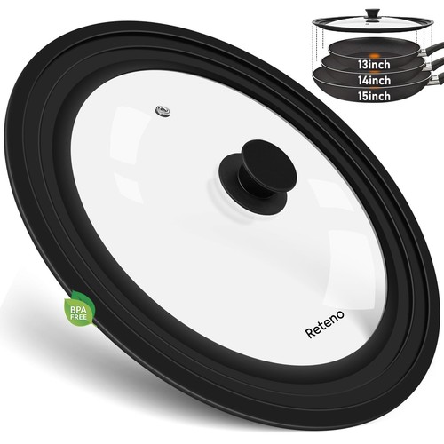 13-14-15in Universal Lid for Pots,Pans,Skillets,Large Frying Pan Cover,Big Co...