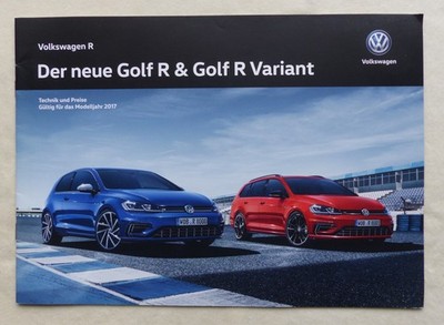 VW Golf R & Golf R Variant-price list year 2017-brochure brochure 01.2017