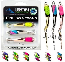 IRON DECOY 3-Pack Spoon Fishing Lures - Casting, Trolling, Jig for Trout