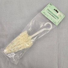 VTG Wangs International Ivory Lace 6" Doll Craft Umbrella Parasol Plastic Handle
