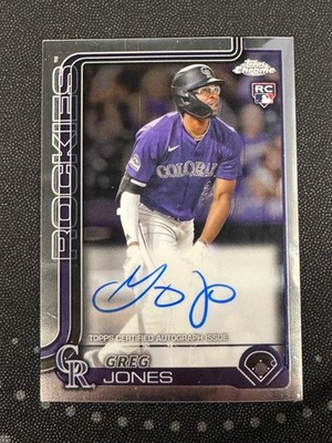 2025 Topps Chrome #RA-GJ Greg Jones RC Auto Colorado Rockies