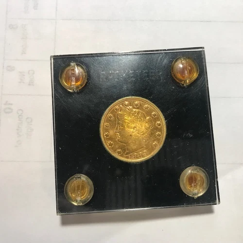 1883 V- Nickel or Liberty Head Nickel "No Cents"  5-Cents U.S. Coin Gold Plated