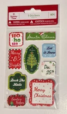 Holiday Time Christmas Scrapbook Stickers - Merry Words - New In Package