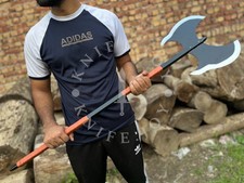 Handmade Viking Axe 45" Double Headed  Norse Decor  Medieval Wall Art Gift