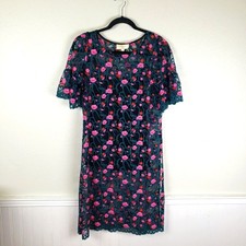Women's Anthropologie Moulinette Soeurs Sheer Pink Floral Embordered Dress Sz XS