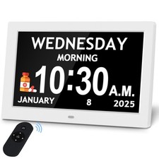 10.1'' Digital Clock, 1280 800p HD Extra Large Display, Dementia Clock For Se...